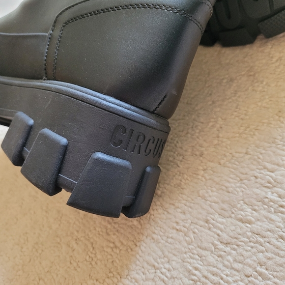 CIRCUS BY SAM EDELMAN Dollie Faux Leather Chunky Black Platform Knee High Boots - Picture 8 of 9